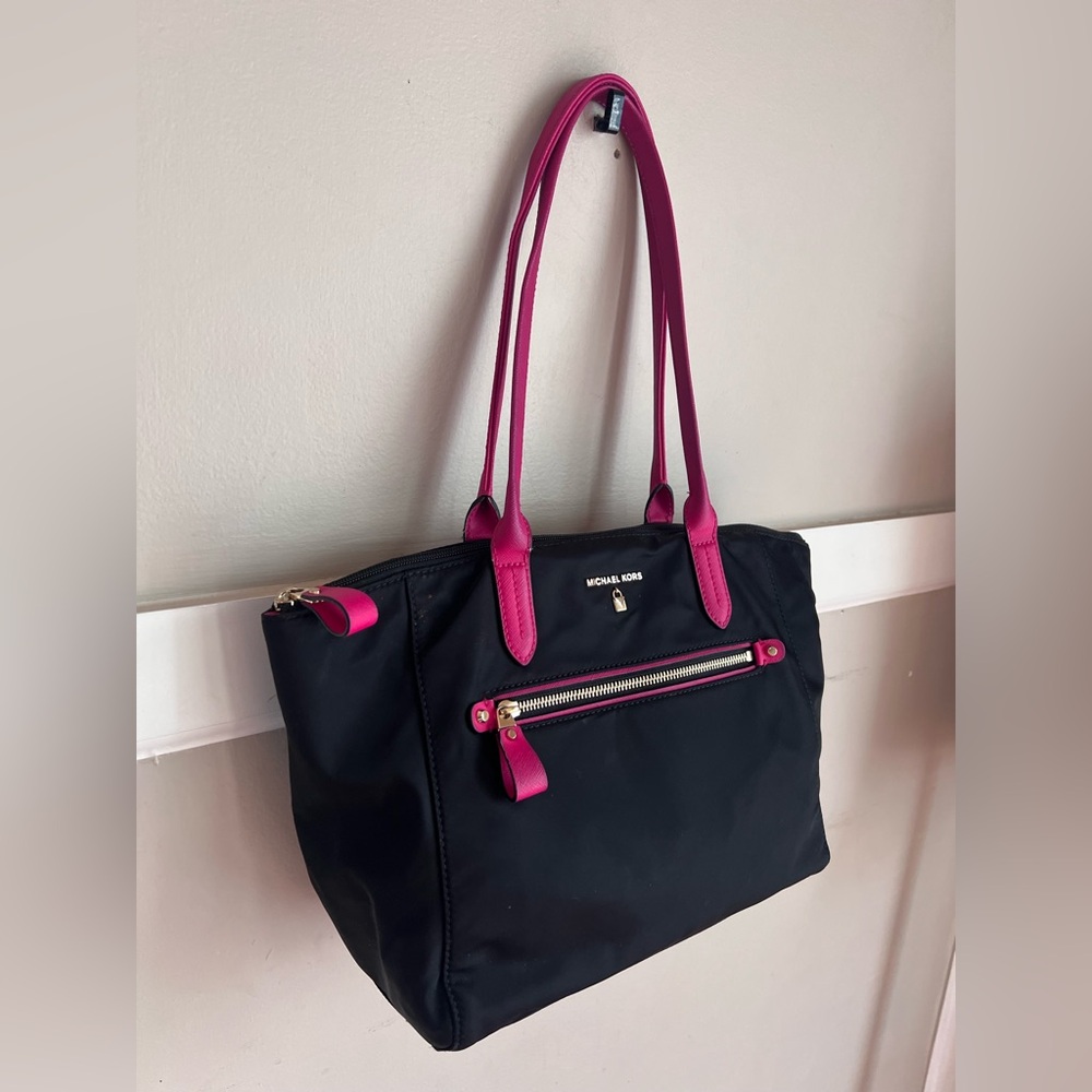 Michael Kors Black Tote with Pink Accents - Picture 6 of 9